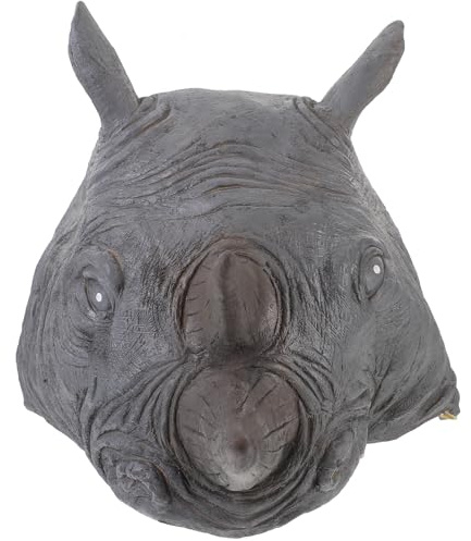 Healeved Masque Halloween RhinocéRos Effrayant Couvre-Chef De Cosplay LéGer Et RéAliste Accessoire Photo Et FêTe Costume Adulte 14.17X10.24X8.66In
