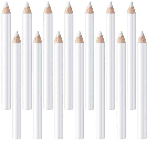 Ymapinc Tailor Chalk, 14PCS Fabric Pencils Set, 8.5 cm Water Soluble White Chalk Pencil, Washable Tailors Chalks Pen, Dressmakers Sewing Chalks for Marking Fabric for Quilting & DIY Crafts