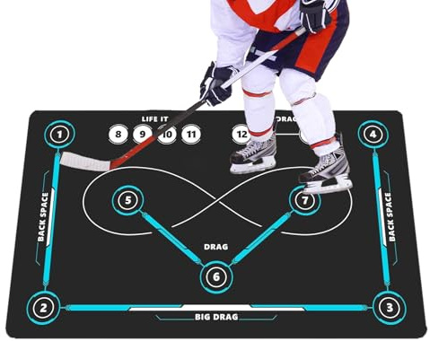 Hockey Training Mat, Individual Markings Control Mat, Diatom Mud Stick Handling Drills, High-Visibility Field Equipment Zones, with Non-Slip Rubber Base, for Hockey Ball Skills Enthusiasts