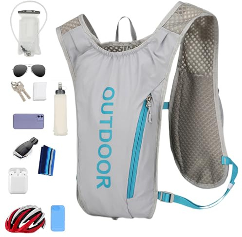 Gilet zaino idratazione 5L - Gilet di apertura per bufali d'acqua, attrezzatura regolabile per sport all'aria aperta, borsa da bicicletta con strisce riflettenti, leggero, vestibilità comoda con