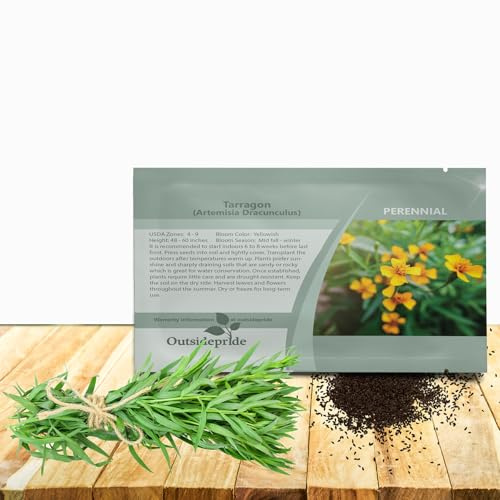 Outsidepride Tarragon Seeds - 10000 Pcs. Perennial, Drought Tolerant & Versatile, Herb Seeds for Planting Aromatic & Sweet Foliage & Pendulous Blooms, Ideal for Culinary Creations & Xeriscaping