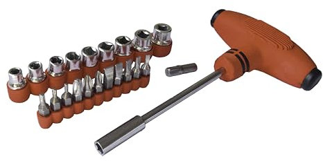 Set Portainserti e Bussole Interscambiabili con Manico a T, Taglio - Phillips - Pozidriv, Magnetico, Impugnatura Ergonomica, 22 Pezzi