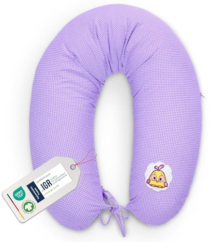 sei Design Stillkissen 170×30 cm – ergonomisch geprüftes Unterstützungskissen für Erwachsene – leise Faserbällchenfüllung – Premium-Baumwollbezug mit XXL-Reißverschluss – waschbar & formstabil
