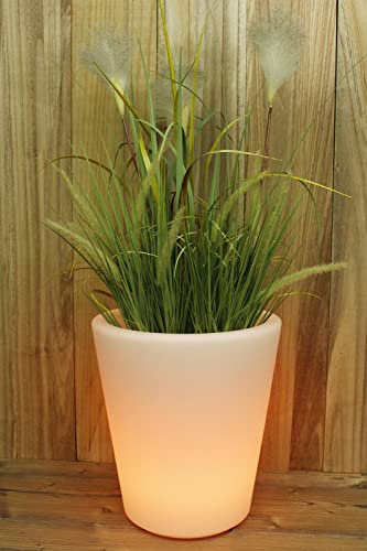 Arnusa Beleuchteter Blumentopf PL124 40 cm Kübel Topf Vase beleuchtet LED Leuchtvase