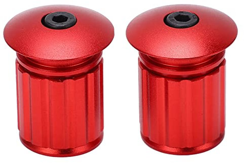 1 Paar Fahrrad Lenkerstopfen Rot Aluminiumlegierung Verstellbare Lenkerendkappen Lenkerendstopfen für 18-20 mm Rennrad BMX MTB Fahrradlenker