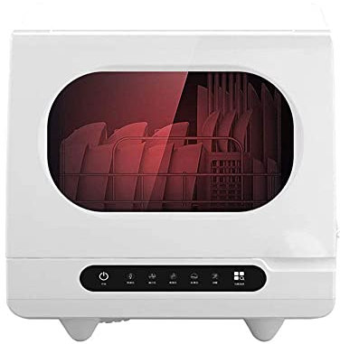 ksamwjf Mini lavastoviglie, lavastoviglie da Tavolo 6 coperti, lavastoviglie UV Portatile, Tocco del Pulsante a 360 Gradi e Spray sterilizzazione ad Alta Temperatura a 72 °, Facile da Pulire, asciug