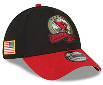 New Era Arizona Cardinals NFL Salute to Service 2022 Black Red 39Thirty Stretch Cap - M - L