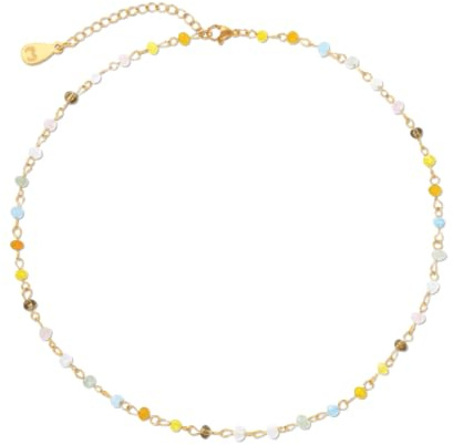 MARLION JEWELS Kette in Silber 925 aus bunten Kugeln - Ideal als Geschenk. Silberkette für Damen. Schmuck