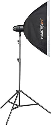 Walimex Pro Set 1 Flash de Estudio Newcomer 300 II con softbox y Soporte de lámpara luz de Estudio LED 300 W con Mando a Distancia Alta Potencia Luminosa Ideal para Estudio fotográfico