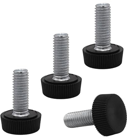 SKIR'CO 4 patas niveladoras de muebles M8 x 20 mm, patas redondas ajustables de 20 mm de diámetro, pie nivelador de rosca M8
