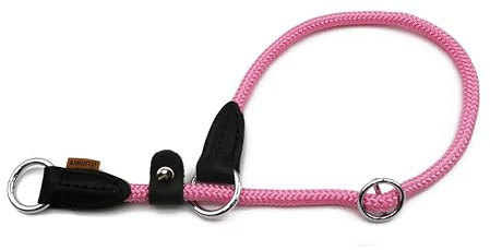 Aiminto Geflochtenes Seilhalsband, Trainingshundehalsband, rundes Martingalhalsband, Schlupfhalsband mit verstellbarem Stopper und verschiebbarem Stoppring, ideal für mittelgroße Hunde (M (1/3 Zoll