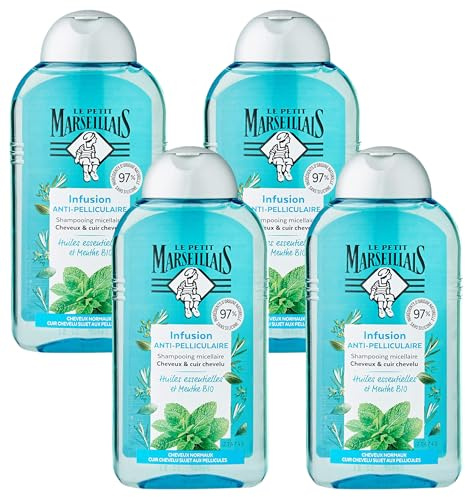 Le Petit Marseillais - Shampooing Antipelliculaire Infusion Huiles Essentielles Et Menthe Bio, 250 ml (Lot de 4)