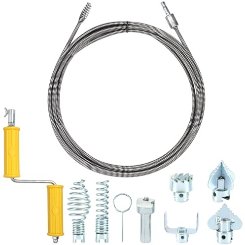 Rohrreinigungsspirale, Abflussreiniger Spirale Ø 12mm aus Federstahl, mit 6 Stück Abflussreiniger Spirale für Toiletten Verstopfung Lösen,für Waschbecken, Bad, Küche & Toilette
