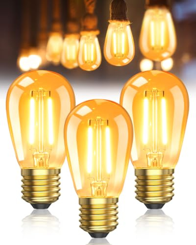 TobeBright Ampoule LED E27 Vintage, 2W Blanc Chaud 2200K Verre Ambré, Remplace 20W Incandescence, AC220-240V, Non Dimmable, Lot de 3