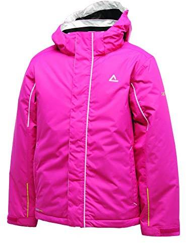 Dare2b Affable Kids Boys Girls Childrens Unisex Hooded Waterproof and Breathable Insulated Ski Jacket/Coat, Fuchsia, Youth 14 Years