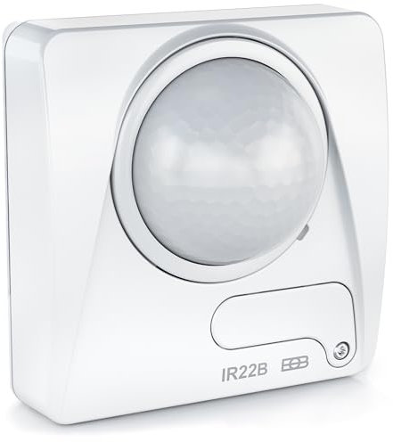 ELEKTROBOCK IR22B Infrarot Bewegungsmelder | Für Innen 360° Erfassung | 10𝓶 𝓡𝓮𝓲𝓬𝓱𝔀𝓮𝓲𝓽𝓮 | LED-kompatibel | Einstellung: Reichweite, Lumen, Dauer | 3 High-Tech Sensoren | Weiß