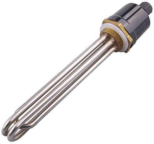 3U 1,25 pollici (DN32), filettatura BSP elemento riscaldante elettrico, flangia in ottone con anello in silicone e copertura in plastica, 220 V, 4500 W