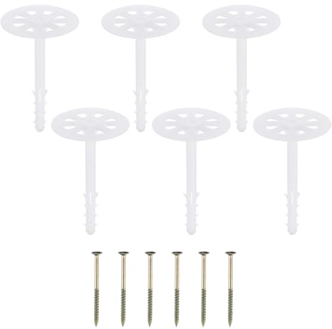 PATIKIL 102mm Perforierte Isolierstifte, 50er Pack Isolierdübel Wanddübel Kunststoff-Spreizdübel zur Befestigung von Schaumstoffplatten an Mauerwerk oder Decke