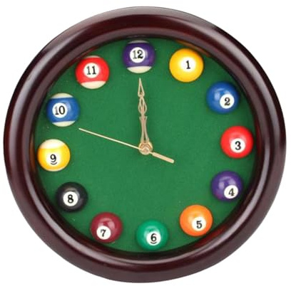 KESOTO Billard Pool Ball Wanduhr 10 Zoll für Club Billard Zubehör Spielzimmer