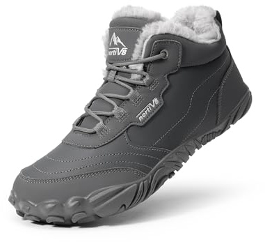 NORTIV 8 Bottes Hiver Hommes - Bottes Neige Imperméables Antidérapantes avec Isolation Chaude - pour Randonnée, Travail Extérieur et Usage Quotidien,Size 43,Gris,NMEMSB2501