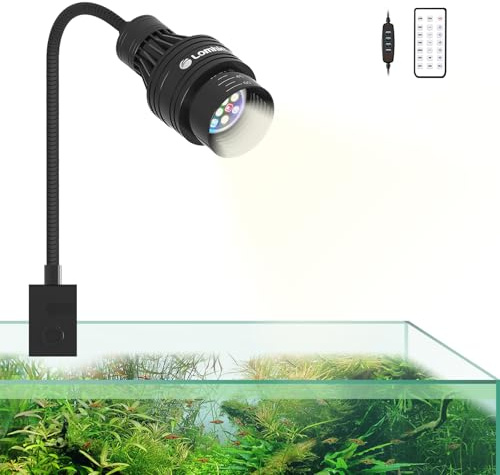 Lominie 15W LED Aquarium Spotlight, Full Spectrum Freshwater Focus Lamp | RGBW LEDs With Adjustable Beam, Smart Control And Flexible Positioning For Aquatic Plants, Fish And Natural Displays