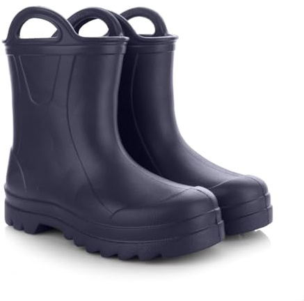 Lemigo Bottes de pluie pour enfants très légères en mousse EVA avec poignée pour garçons et filles 735 Doggy (Bleu marine, Système Taille Chaussures EU, Enfant de 2 à 5 ans, Numérique, Moyen, 33)