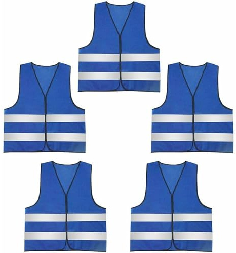PRIMEGA Gilet réfléchissant de sécurité Gilet 5pcs Gilet réfléchissant Bleu foncé
