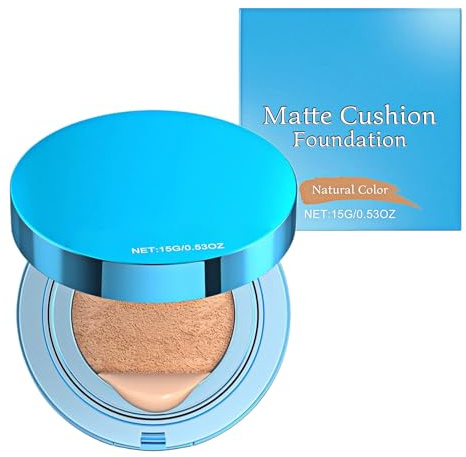 Maquillaje Coussion – Cojín corrector con acabado mate y alta cobertura, crema iluminadora camuflaje para escuela, viaje, fiesta, movimiento profesional, camping