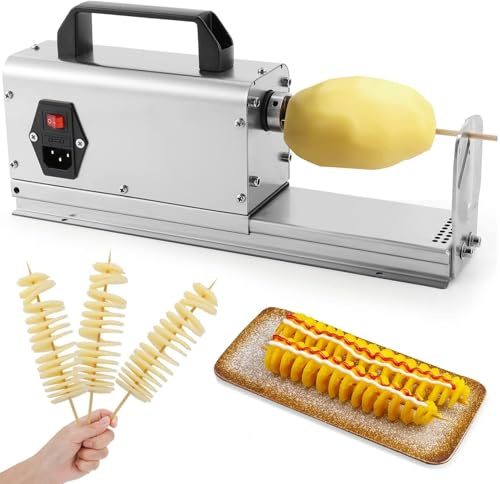 Affettatrice Per Patate In Acciaio Inossidabile, Affettatrice A Spirale Elettrica Per Patate Tornado, Macchina Automatica Per Tagliare Le Patate Attorcigliate 3 In 1