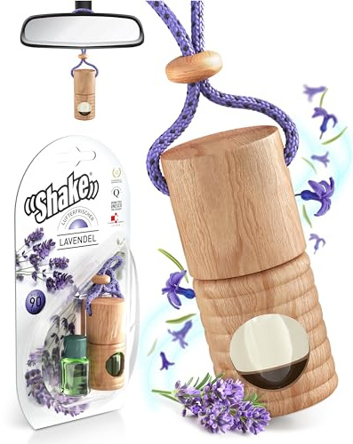 SHAKE Auto Duft (2 x 4,5ml) • Natürlicher Lufterfrischer Auto • Parfüm Aufhänger mit ätherischen Ölen • Diffuser Auto Innenraum • Air Refresher: Lavendel