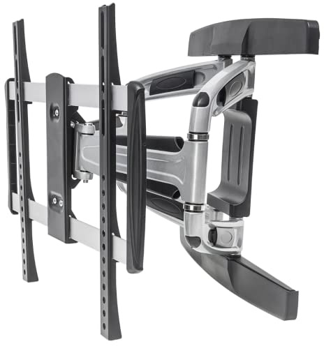 Manhattan 461306 - Soporte de Pared Universal para televisores (Aluminio, inclinable y orientable), Color Negro y Plateado