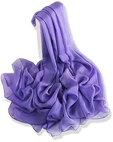 YFZYT Sommerschals Mode Frauen Lady Mädchen Schals, Sonnenschutz Bestickt Feder Muster Weichen Seide Langen Schal Stola Schal Farbverlauf Geschenk Freundin Damen Wrap Stola - Helles Lila