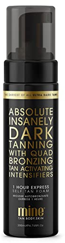 MineTan Absolute Selbstbräune | Tanning Kollektion - 1 Stunde Instant Express, Ultra Dunkel, Gesicht & Körper Self Tanner, Melanin Aktivierende, Keine Orangetöne, 200 ml