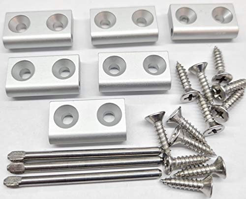 Sparset 3x Fliegengitter Tür Scharnier Insektenschutz Tür Balkontür Fliegengitter Fenster Alu Scharniere (3x Klein - silber eloxal)