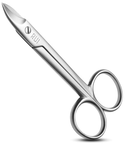Rui Smiths Tijeras profesionales para uñas | Cortador de pedicura de acero inoxidable con bordes de corte microserrados, antideslizantes y asas largas para uñas duras, fabricado en Solingen, Alemania