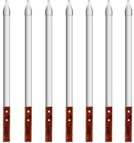 Voniel 23.6 Inch Long Kabob Skewers,0.91Inch Wide Skewers for Kabobs,Metal Stainless Steel Kebob for Grilling,Extra Large Flat Kebab BBQ Tool,Barbecue Sticks with Wood Handle,Set of 7
