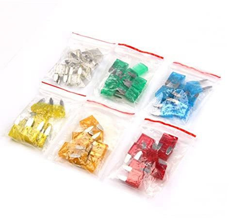 CLCulture Sicherung 60/30 Stück 5A/10A/15A/20A/25/30A Kleine Mini-Autosicherungen Set Gemischte Mini-Standard-Flachsicherung for Auto-LKW-Automobilboot (Size : 10pcs 15A)