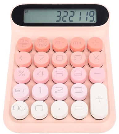 Calculadora de Interruptor Mecánico, Calculadora de Teclas Mecánicas con Pantalla LCD Grande de 24 Teclas, Calculadora Linda con Tapa de Tecla Extraíble, Apagado Automático, (#1)