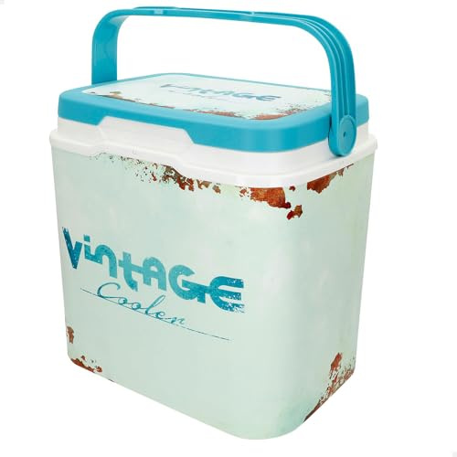 AKTIVE Nevera rígida de Playa 24L, Estilo Classic, plástico Resistente, Aislamiento de Poliuretano Superior, Mantiene el frío hasta 15h, Tapa con Cierre Seguro, Ligera y compacta (62394)