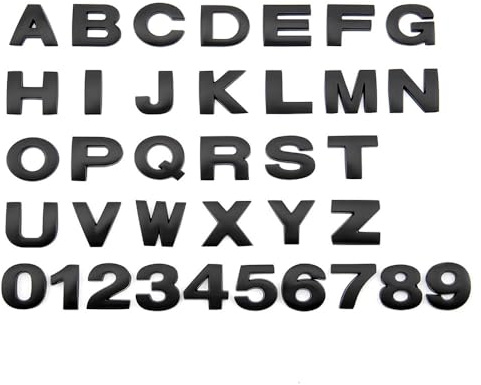 fdemon 36 Stück DIY 3D Chrome Auto Emblem Aufkleber - Benutzerdefinierte Metall-Buchstaben für Auto - Inkl 26 Alphabete +10 Zahlen + Symbol für Auto Motorräder Laptop