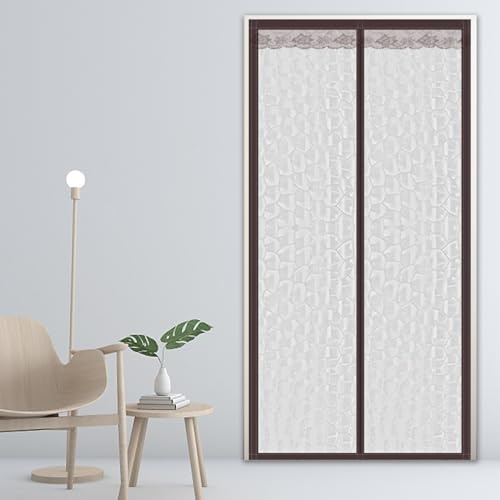 MEEYI EVA-Bildschirm für Tür 90x210cm, Isolierter Thermo Fliegenvorhang Blickdicht für Tür Fenster türen Wohnzimmer, Durchscheinend， C