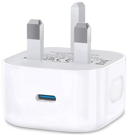 USB Type C Plug,i Phone USBC Fast Charger Plug USB-C Ports UK Wall Head Charging Plug Compatible with iPhone 17 Pro Max Air 16e 16 Plus Pro Max 15 14 13 12 11 SE XR XS 8/Apple Watch/iPad Pro Mini Air