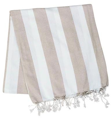 MUHMA Großes Strandtuch, XXL-Strandtuch, Pareos, groß, sandfrei, 210 x 240 cm, Pooltuch, Fouta XXL mit Fransen, Stranddecke (Beige)