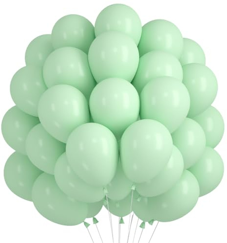 Luftballons Mintgrün, 60 Stück 12 Zoll Luftballons Mint Geburtstag, Mint Grün Latex Ballons, Helium Ballons Hellgrün, Luftballon Pastell Grün für Geburtstag Hochzeit Babyparty Kommunion Party