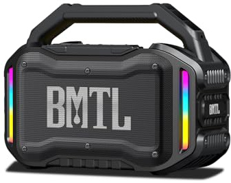 XDOBO Job Rugged Bluetooth Speaker, 10-20H Playtime, Heavy Bass Worksite Speaker, LED Lights, USB, AUX, Headphone Jack, 6.5mm Mic Input, Outdoor Construction Speaker - Black