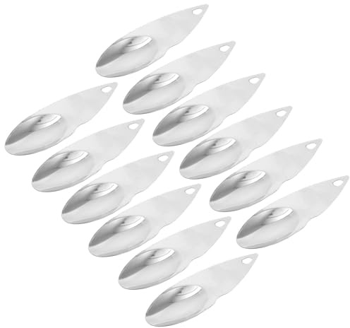 CONGARTENO Set da 12 Pezzi Cucchiaio per Tagliare e Sbucciare Kiwi in Acciaio Inox, Cucchiai da Scavo per Frutta Lama Seghettata, Utensili Leggeri e Portatili per Cucina e Preparazione