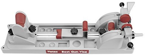 Tipton Best Gun Vise with Secure Adjustable Cradle, Storage Compartments for Cleaning, Gunsmithing and Firearm Maintenance, Red/Grey