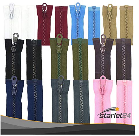Starlet24® Reißverschluss Kunststoff 5mm grob teilbar, Reißverschlüsse Plastik-Zähne für Jacken & Taschen - Dunkelblau 70 cm