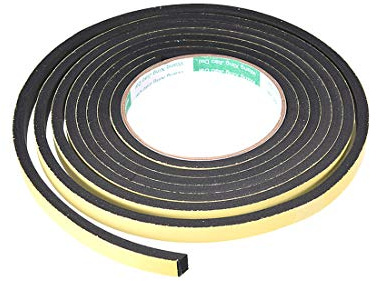 sourcing map Ruban d'étanchéité en mousse - 10 mm de large et 5 mm d'épaisseur - 3 m de long - Bande d'étanchéité autocollante pour isolation de fenêtre et porte