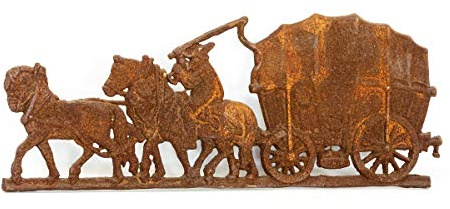 Antikas - Historische Wanddekoration, Kaminplatte, Ofenplatte, Wandrelief - Bauernwagen